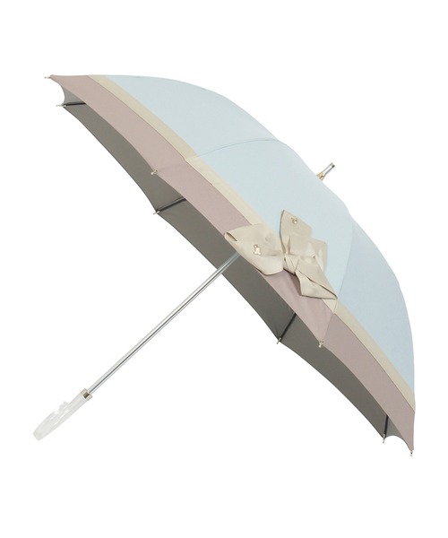 LANVIN en Bleu(ランバンオンブルー)の「遮光 晴雨兼用日傘 長傘 切り継ぎビジューリボン(長傘・レディース・ベビーピンク/ベージュ/ブラック/ダークグレー/ブラック系その他/ネイビー/ライトグリーン/ベージュ系その他/ライトグレー/スカイブルー/グレー/オフホワイト/モカ/ミント・FREE)」の11枚目の写真