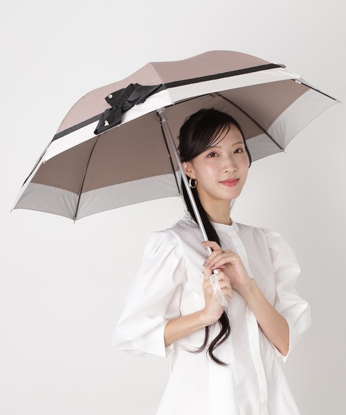 LANVIN en Bleu(ランバンオンブルー)の「遮光 晴雨兼用日傘 長傘 切り継ぎビジューリボン(長傘・レディース・ベビーピンク/ベージュ/ブラック/ダークグレー/ブラック系その他/ネイビー/ライトグリーン/ベージュ系その他/ライトグレー/スカイブルー/グレー/オフホワイト/モカ/ミント・FREE)」の15枚目の写真