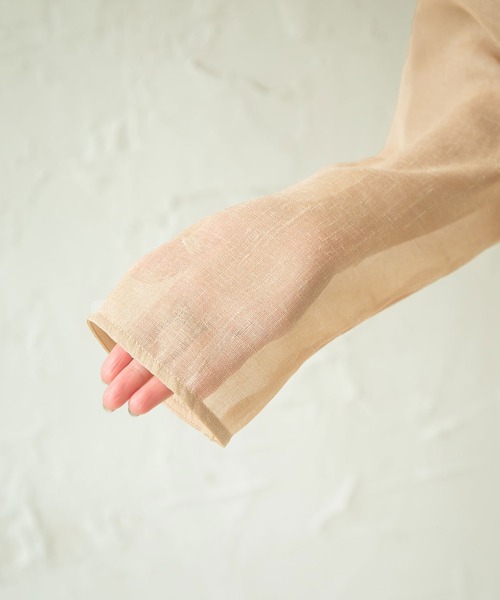rectangle(レクタングル)の「リネンライクシアーワンピース(ワンピース・レディース・ベージュ/ブラウン・FREE)」の9枚目の写真
