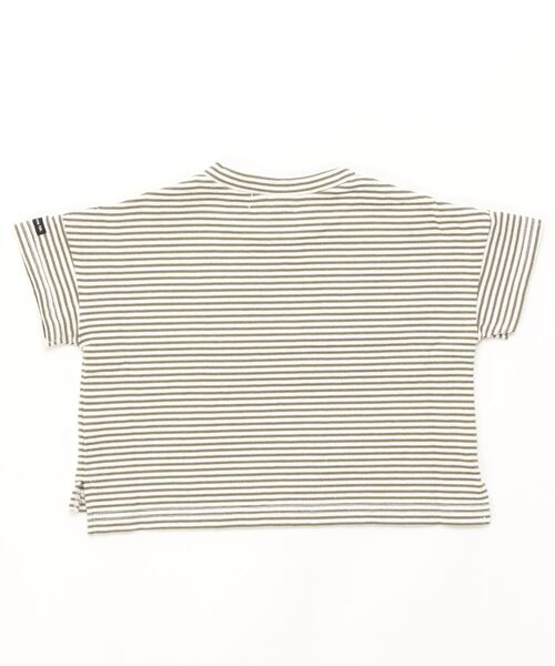 quoti use fith（クゥオティ　ユース　フィス）の「ミニバスクボーダー天竺 半袖 ビッグTシャツ（Tシャツ/カットソー・キッズ・ブラウン/ネイビー/レッド/カーキ・110/120/80/100/130/90）」の5枚目の写真