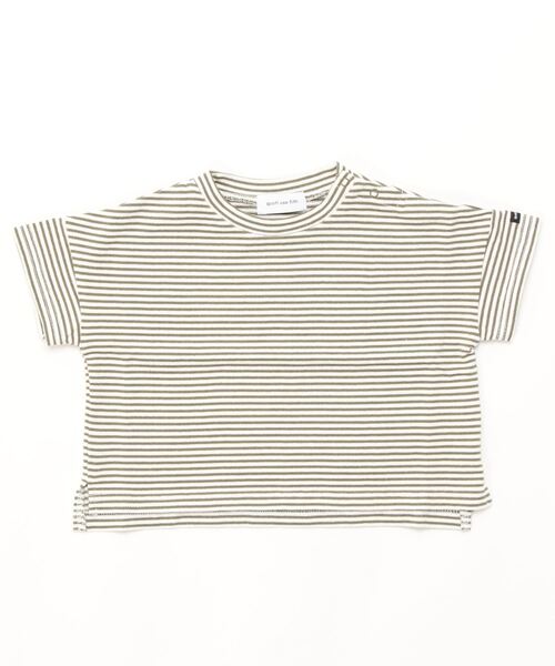 quoti use fith（クゥオティ　ユース　フィス）の「ミニバスクボーダー天竺 半袖 ビッグTシャツ（Tシャツ/カットソー・キッズ・ブラウン/ネイビー/レッド/カーキ・110/120/80/100/130/90）」の15枚目の写真