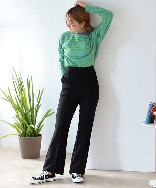 BeAMS DOT(ビームスドット)の「【WEB限定】BeAMS DOT / フレアスラックスパンツ(その他パンツ・レディース・ベージュ/ブルー/ブラック・MEDIUM/SMALL)」の12枚目の写真