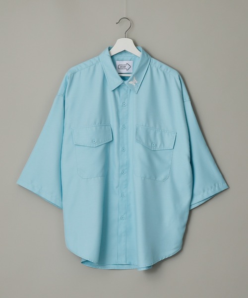 anown（アノン）の「-anown/アノン- 「セットアップ可能」蝶モチーフ刺繍 ジャケット仕様 オーバーサイズシャツ（シャツ/ブラウス・メンズ・ブラック/ベージュ/サックスブルー/ダークパープル・S/M/L）」の13枚目の写真