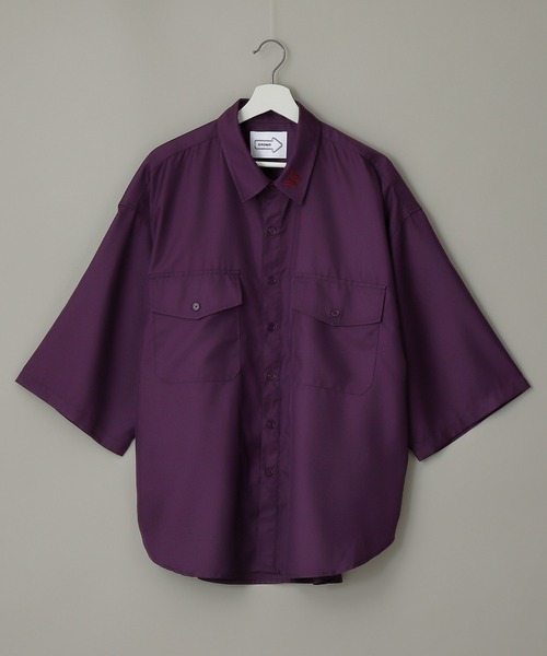 anown（アノン）の「-anown/アノン- 「セットアップ可能」蝶モチーフ刺繍 ジャケット仕様 オーバーサイズシャツ（シャツ/ブラウス・メンズ・ブラック/ベージュ/サックスブルー/ダークパープル・S/M/L）」の14枚目の写真