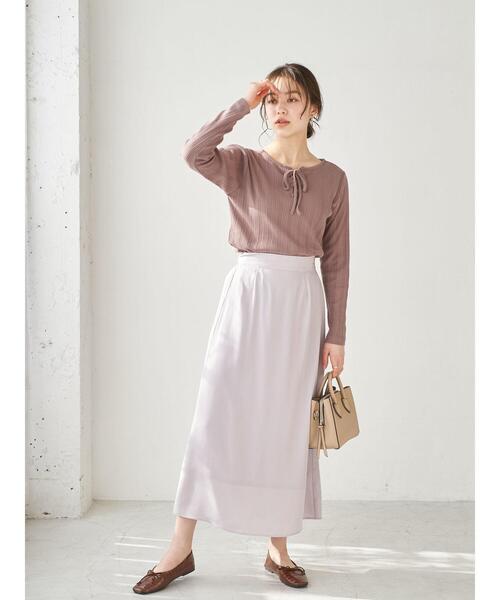 earth music&ecology（アースミュージックアンドエコロジー）の「2wayリブカットプルオーバー ＊（Tシャツ/カットソー・レディース・ブラック/ブラウン/アイボリー/ピンクベージュ・FREE）」の8枚目の写真