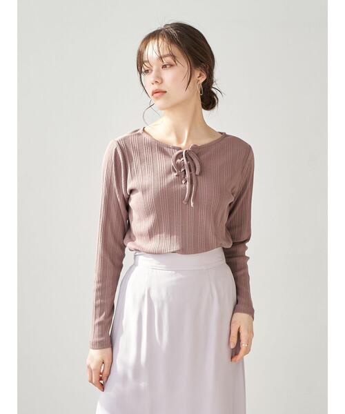 earth music&ecology（アースミュージックアンドエコロジー）の「2wayリブカットプルオーバー ＊（Tシャツ/カットソー・レディース・ブラック/ブラウン/アイボリー/ピンクベージュ・FREE）」の10枚目の写真