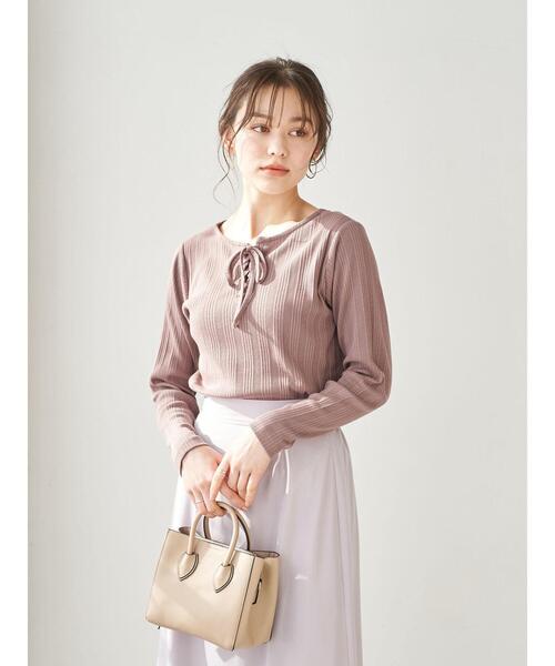 earth music&ecology（アースミュージックアンドエコロジー）の「2wayリブカットプルオーバー ＊（Tシャツ/カットソー・レディース・ブラック/ブラウン/アイボリー/ピンクベージュ・FREE）」の11枚目の写真