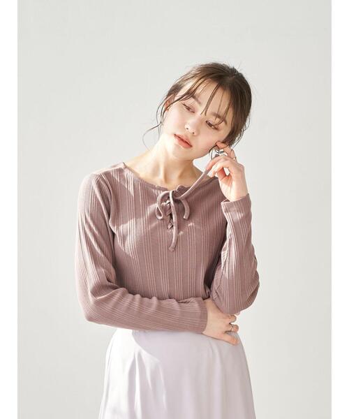 earth music&ecology（アースミュージックアンドエコロジー）の「2wayリブカットプルオーバー ＊（Tシャツ/カットソー・レディース・ブラック/ブラウン/アイボリー/ピンクベージュ・FREE）」の13枚目の写真