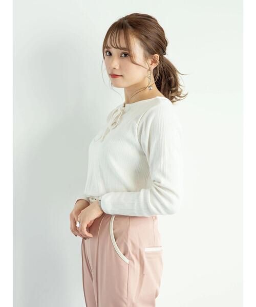 earth music&ecology（アースミュージックアンドエコロジー）の「2wayリブカットプルオーバー ＊（Tシャツ/カットソー・レディース・ブラック/ブラウン/アイボリー/ピンクベージュ・FREE）」の15枚目の写真