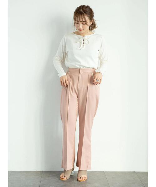 earth music&ecology（アースミュージックアンドエコロジー）の「2wayリブカットプルオーバー ＊（Tシャツ/カットソー・レディース・ブラック/ブラウン/アイボリー/ピンクベージュ・FREE）」の20枚目の写真