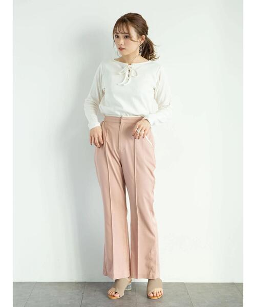 earth music&ecology（アースミュージックアンドエコロジー）の「2wayリブカットプルオーバー ＊（Tシャツ/カットソー・レディース・ブラック/ブラウン/アイボリー/ピンクベージュ・FREE）」の21枚目の写真