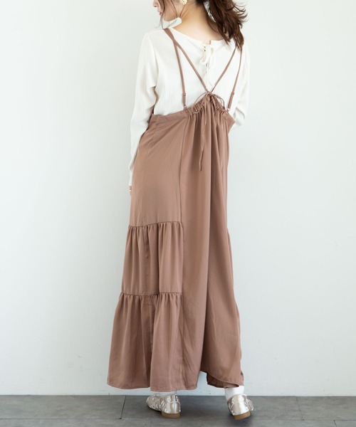 earth music&ecology（アースミュージックアンドエコロジー）の「2wayリブカットプルオーバー ＊（Tシャツ/カットソー・レディース・ブラック/ブラウン/アイボリー/ピンクベージュ・FREE）」の7枚目の写真