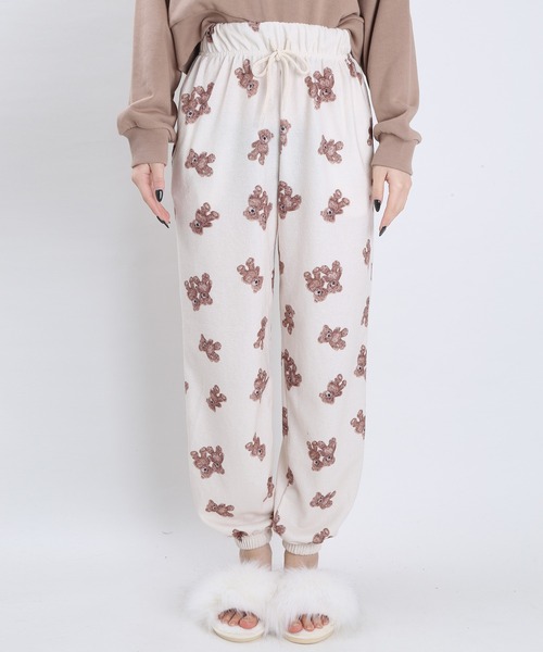 WC(ダブル シー)の「WC/クマ総柄イージーパンツ(その他パンツ・レディース・アイボリー/ブラック・FREE)」の13枚目の写真