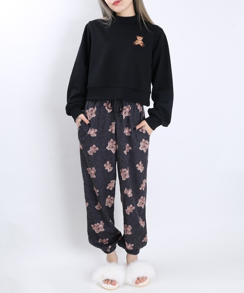 WC(ダブル シー)の「WC/クマ総柄イージーパンツ(その他パンツ・レディース・アイボリー/ブラック・FREE)」の15枚目の写真