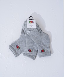 FRUIT OF THE LOOM（フルーツオブザルーム）の「クオーター丈刺繍3P/ キッズ / クォーター丈ソックス / ３足セット（ソックス/靴下）」