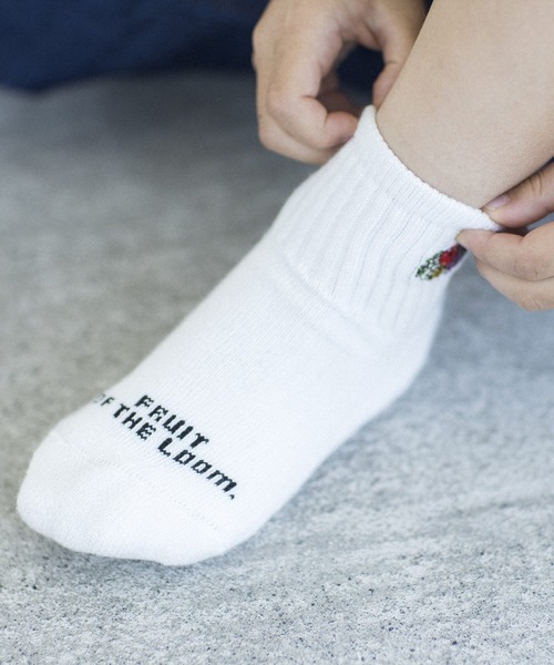 FRUIT OF THE LOOM（フルーツオブザルーム）の「クオーター丈刺繍3P/ キッズ / クォーター丈ソックス / ３足セット（ソックス/靴下・キッズ・マルチ/グレー/ブラック・13cm-15cm/16cm-18cm）」の7枚目の写真