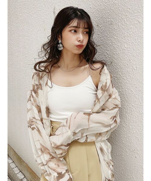 MURUA（ムルーア）の「シャイニーシアーシャツ（シャツ/ブラウス・レディース・ホワイト/グレー/ライトグリーン/その他1・FREE）」の4枚目の写真