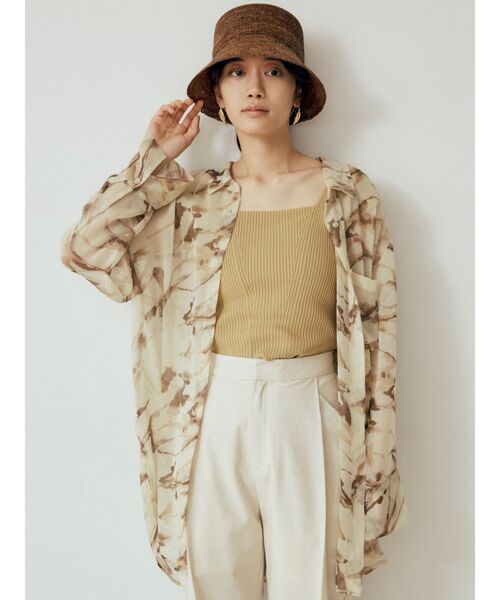 MURUA（ムルーア）の「シャイニーシアーシャツ（シャツ/ブラウス・レディース・ホワイト/グレー/ライトグリーン/その他1・FREE）」の14枚目の写真