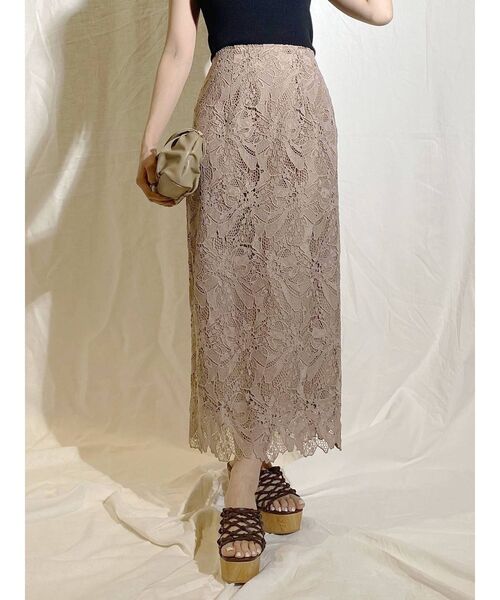 MERCURYDUO（マーキュリーデュオ）の「フラワーケミカルレースタイトスカート（スカート・レディース・ベージュ/アイボリー/ラベンダー・SMALL/MEDIUM）」の11枚目の写真