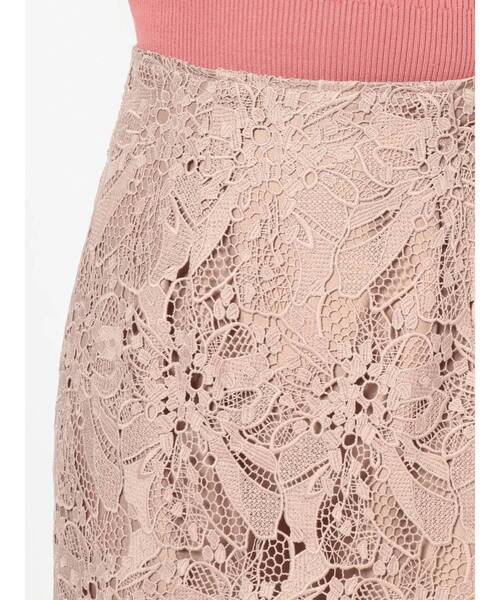 MERCURYDUO（マーキュリーデュオ）の「フラワーケミカルレースタイトスカート（スカート・レディース・ベージュ/アイボリー/ラベンダー・SMALL/MEDIUM）」の6枚目の写真