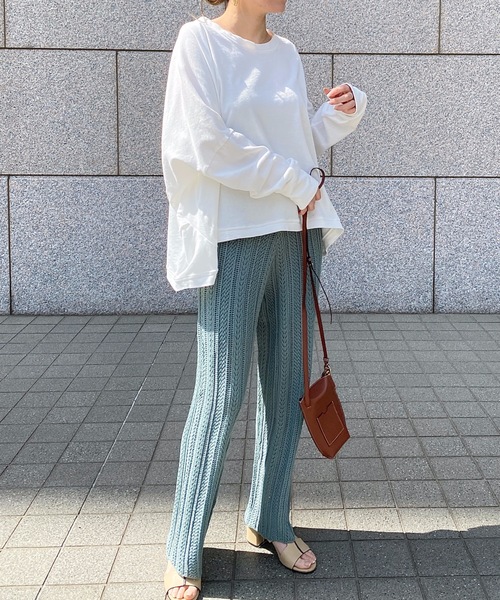 StyleSea（スタイルシー）の「コットンガーゼミニ裏毛切替タックPO（Tシャツ/カットソー・レディース・ホワイト/グリーン/ブラック・FREE）」の9枚目の写真