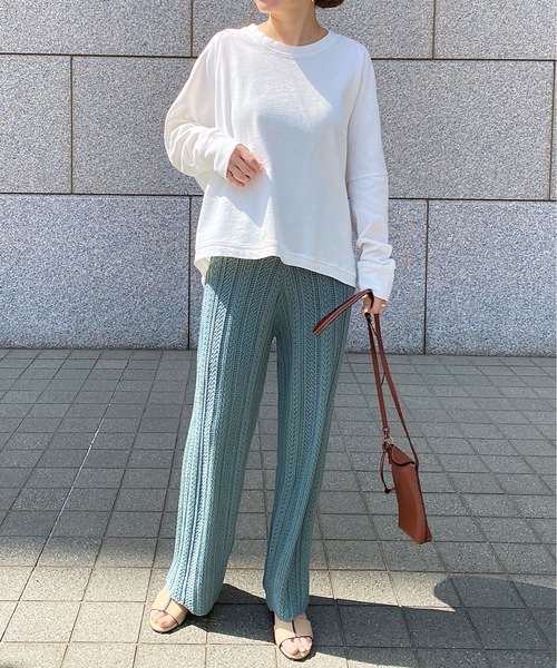 StyleSea（スタイルシー）の「コットンガーゼミニ裏毛切替タックPO（Tシャツ/カットソー・レディース・ホワイト/グリーン/ブラック・FREE）」の17枚目の写真