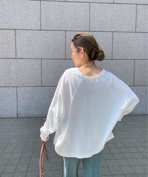 StyleSea（スタイルシー）の「コットンガーゼミニ裏毛切替タックPO（Tシャツ/カットソー・レディース・ホワイト/グリーン/ブラック・FREE）」の18枚目の写真