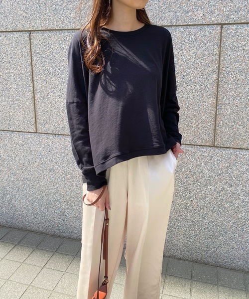 StyleSea（スタイルシー）の「コットンガーゼミニ裏毛切替タックPO（Tシャツ/カットソー・レディース・ホワイト/グリーン/ブラック・FREE）」の14枚目の写真