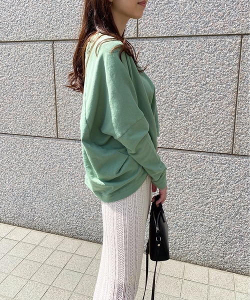 StyleSea（スタイルシー）の「コットンガーゼミニ裏毛切替タックPO（Tシャツ/カットソー・レディース・ホワイト/グリーン/ブラック・FREE）」の20枚目の写真