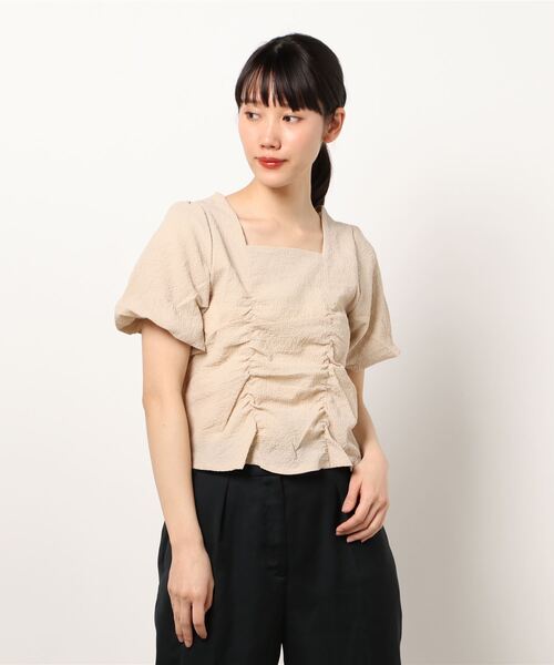 MAISON DE THERESE(メゾン ド テレーズ)の「5分袖パフスリーブTシャツ(Tシャツ/カットソー・レディース・グリーン/パープル/ホワイト/ベージュ・M/L)」の2枚目の写真
