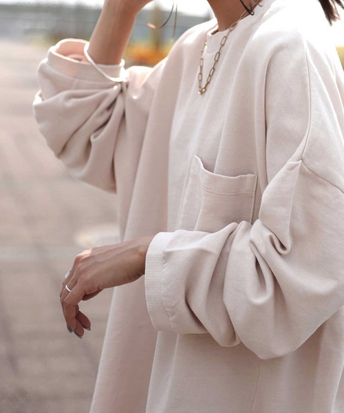 antiqua（アンティカ）の「「コスパ最強。」ピグメント加工プルオーバー（Tシャツ/カットソー・レディース・パープル/ベージュ/カーキ/グレー/ブルー・FREE）」の14枚目の写真