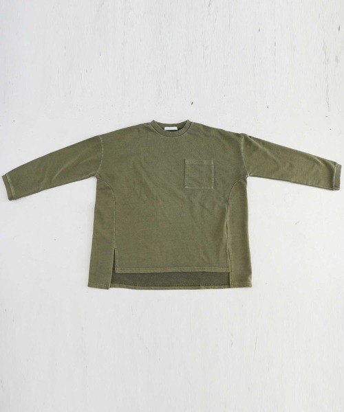 antiqua（アンティカ）の「「コスパ最強。」ピグメント加工プルオーバー（Tシャツ/カットソー・レディース・パープル/ベージュ/カーキ/グレー/ブルー・FREE）」の12枚目の写真