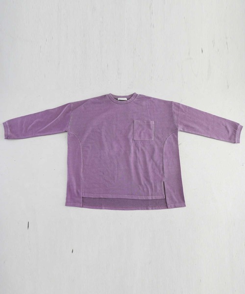 antiqua（アンティカ）の「「コスパ最強。」ピグメント加工プルオーバー（Tシャツ/カットソー・レディース・パープル/ベージュ/カーキ/グレー/ブルー・FREE）」の16枚目の写真