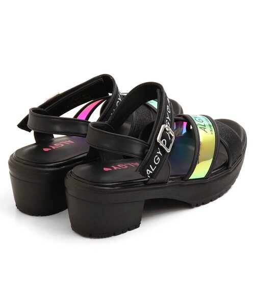 algy（アルジー）の「/(レ）PVCクロスサンダル（サンダル・キッズ・ブラック/オフホワイト・23/24/22/20/21）」の3枚目の写真