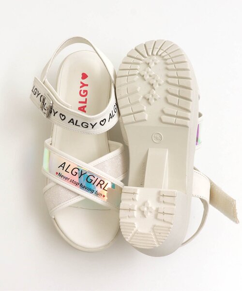 algy（アルジー）の「/(レ）PVCクロスサンダル（サンダル・キッズ・ブラック/オフホワイト・23/24/22/20/21）」の5枚目の写真