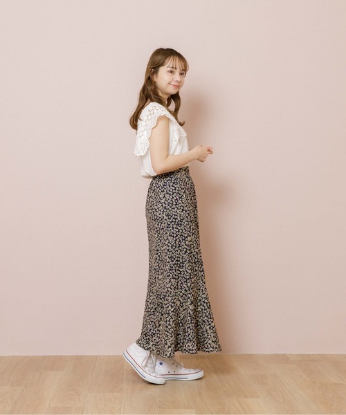 flower(フラワー)の「マーメイドスウィンギングスカート(スカート・レディース・ネイビー/イエロー・FREE)」の4枚目の写真