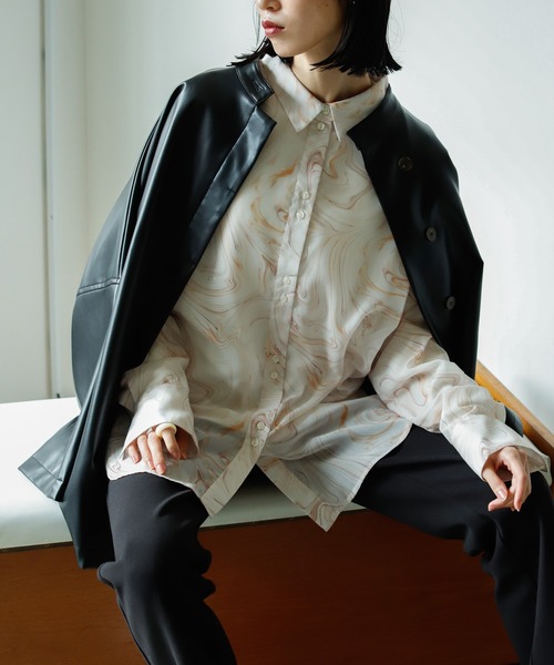 VACANCY（ヴァカンシー）の「アソート柄シアーオーバーシャツ（シャツ/ブラウス・レディース・オレンジ/その他/グレー/イエロー・FREE）」の17枚目の写真