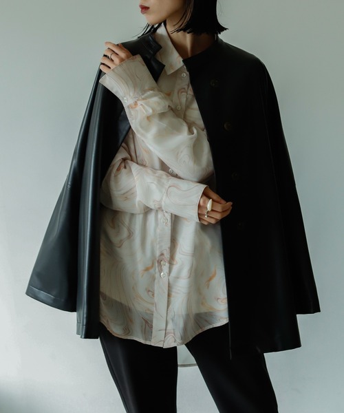 VACANCY（ヴァカンシー）の「アソート柄シアーオーバーシャツ（シャツ/ブラウス・レディース・オレンジ/その他/グレー/イエロー・FREE）」の18枚目の写真