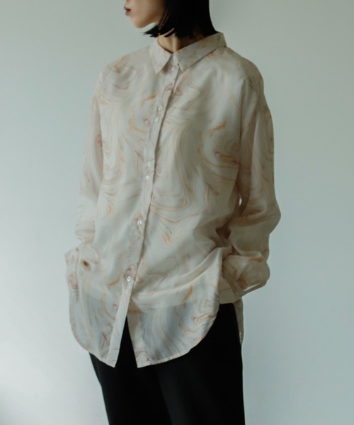 VACANCY（ヴァカンシー）の「アソート柄シアーオーバーシャツ（シャツ/ブラウス・レディース・オレンジ/その他/グレー/イエロー・FREE）」の14枚目の写真