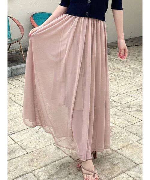 RESEXXY（リゼクシー）の「チュールマキシフレアスカート（スカート・レディース・ベージュ/その他1/ブラウン・FREE）」の3枚目の写真