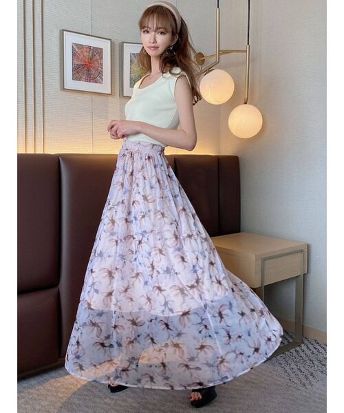 RESEXXY（リゼクシー）の「チュールマキシフレアスカート（スカート・レディース・ベージュ/その他1/ブラウン・FREE）」の12枚目の写真