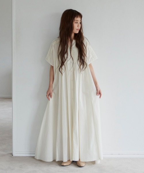 Libra Cue(リブラ キュー)の「梯子レースリラックスボリュームワンピース(ワンピース・レディース・ホワイト/ブラック/ネイビー・FREE)」の10枚目の写真