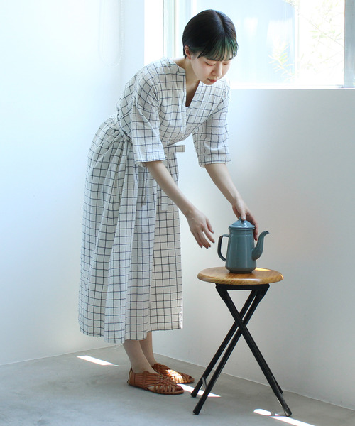 セール 先染めコード入りチェックワンピース ワンピース Par Ici パーリッシィ のファッション通販 Zozotown