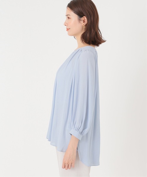 Simplicite（サンプリシテ）の「ウシロボタンギャザーブラウス（シャツ/ブラウス・レディース・サックスブルー/ベージュ・FREE）」の8枚目の写真