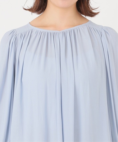 Simplicite（サンプリシテ）の「ウシロボタンギャザーブラウス（シャツ/ブラウス・レディース・サックスブルー/ベージュ・FREE）」の10枚目の写真