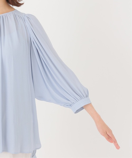 Simplicite（サンプリシテ）の「ウシロボタンギャザーブラウス（シャツ/ブラウス・レディース・サックスブルー/ベージュ・FREE）」の13枚目の写真