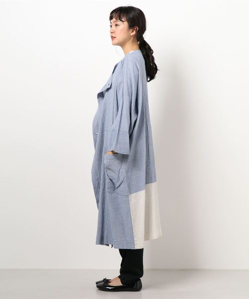 Plantation（プランテーション）の「ラックスcrepe / コート / L-line（チェスターコート・レディース・ベージュ/ネイビー/その他3・02）」の4枚目の写真