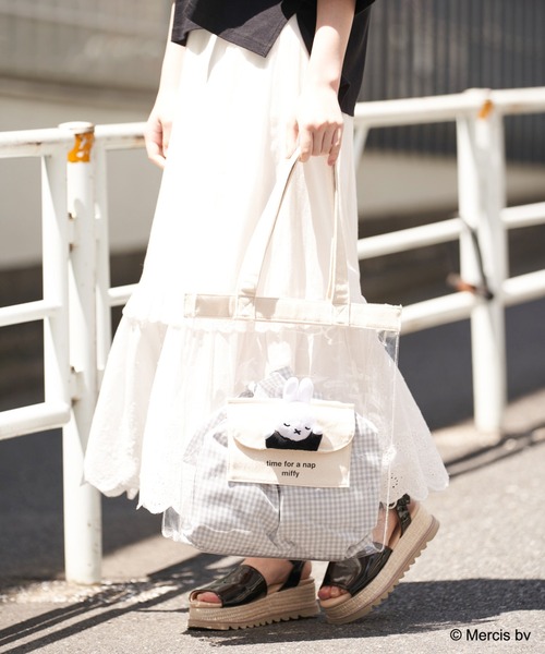 Miffy（ ミッフィー）の「miffyフラップポケット付トート（トートバッグ・レディース・ブラック/オフホワイト・FREE）」の5枚目の写真