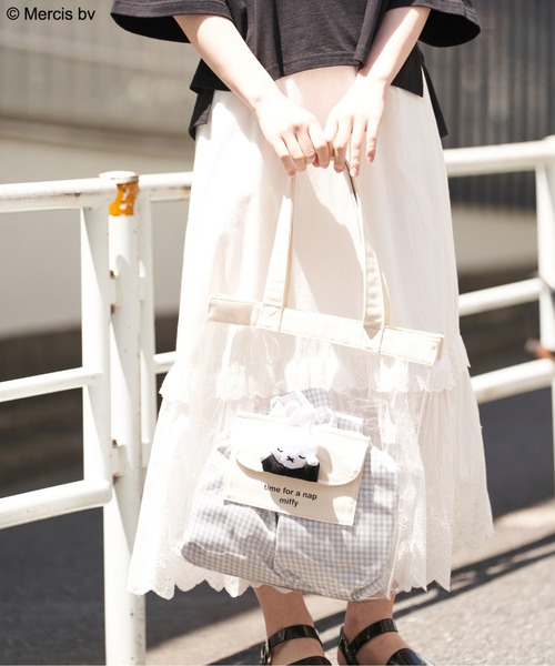 Miffy（ ミッフィー）の「miffyフラップポケット付トート（トートバッグ・レディース・ブラック/オフホワイト・FREE）」の8枚目の写真