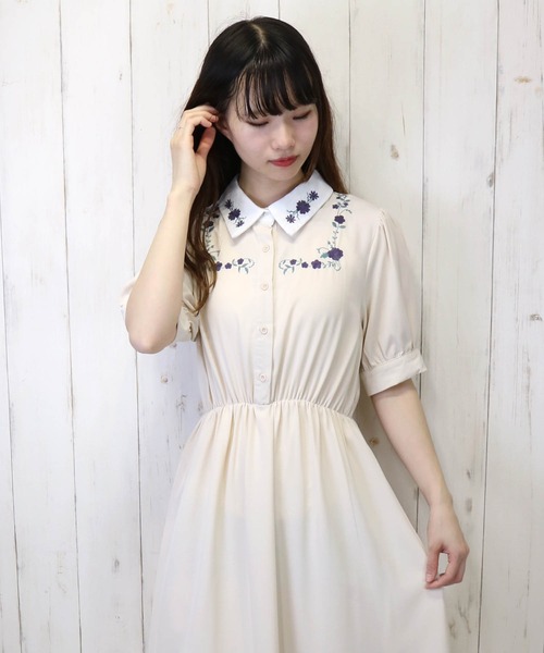 Hamble by Par Avion（ハンブルバイパラビオン）の「刺繍ワンピース（ワンピース・レディース・ラベンダー/アイボリー・ONESIZE）」の5枚目の写真
